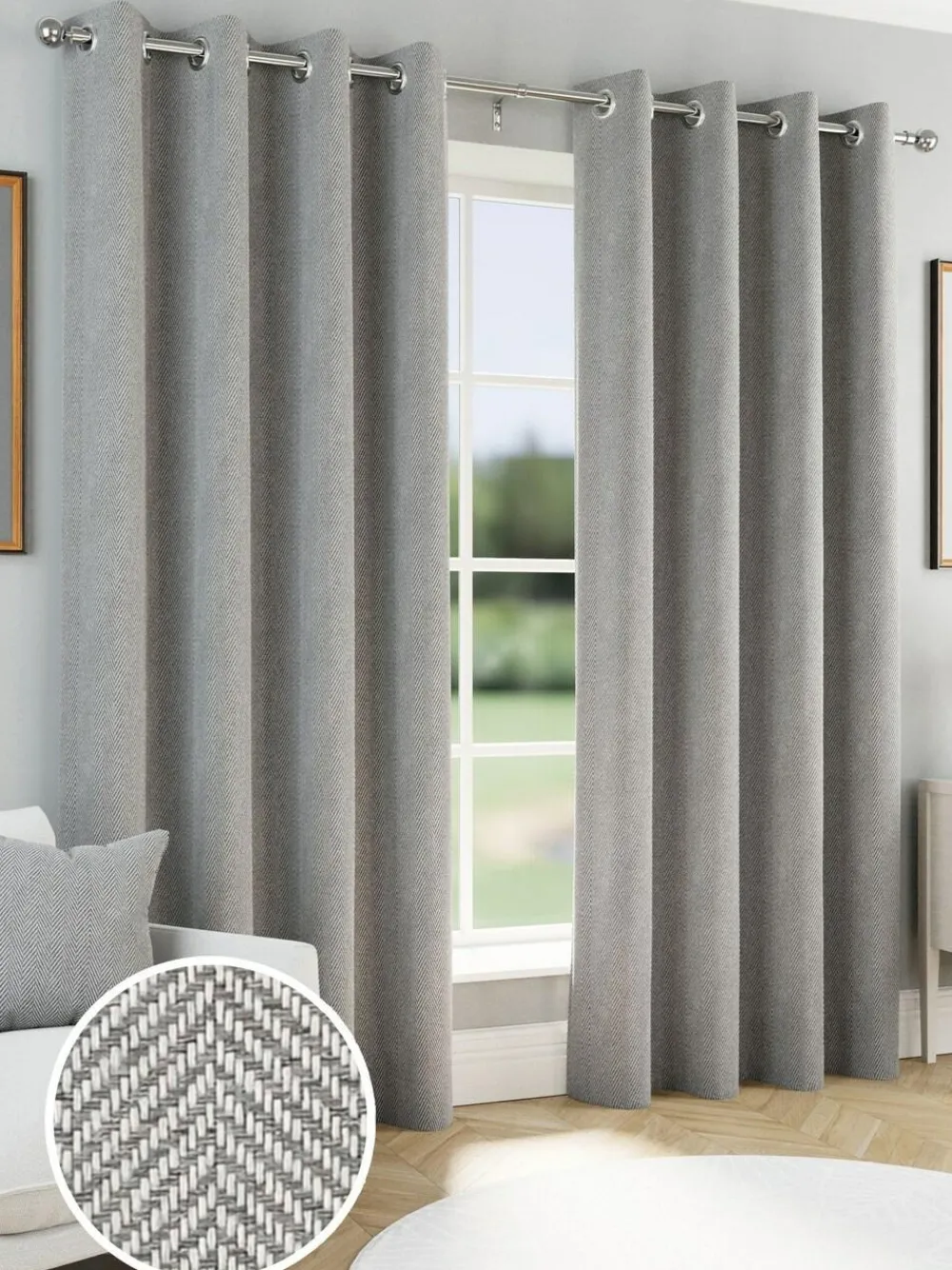 Enhanced Living Chester Thermal Blackout Eyelet Curtains^ Curtains & Blinds