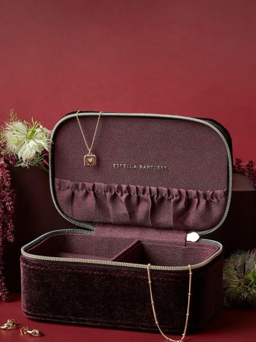 Estella Bartlett Red Mini Quilted Jewellery Box^Women Jewellery