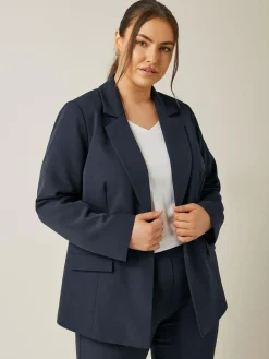 New Evans Blue Edge To Edge Blazer