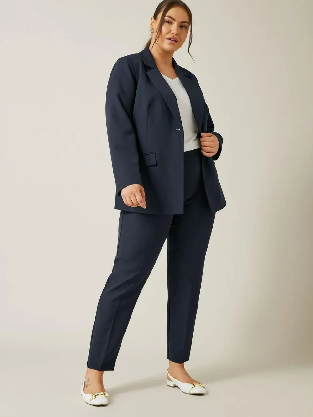 New Evans Blue Edge To Edge Blazer