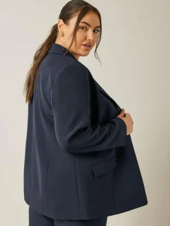 New Evans Blue Edge To Edge Blazer