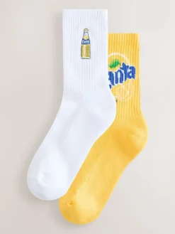 Next Fanta Lemon License Ribbed Ankle Socks 2 Pack^Women Socks & Tights