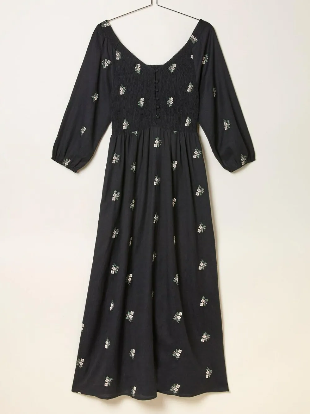 Fat Face FatFace Adele Black Petite Embroidered Midi Dress^Women Midi Dresses