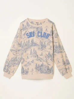 Fat Face FatFace Alex Natural Ski Club Crew Sweatshirt^Women Loungewear|Hoodies & Sweatshirts