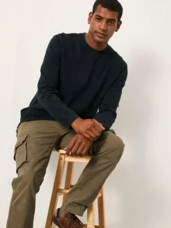 New Fat Face FatFace Alton Long Sleeve Heavyweight Relaxed Fit T-Shirt Black