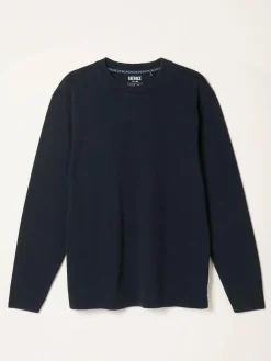 New Fat Face FatFace Alton Long Sleeve Heavyweight Relaxed Fit T-Shirt Black