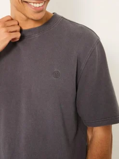 Discount Fat Face FatFace Alton Heavyweight Relaxed Fit T-Shirt Charcoal Grey