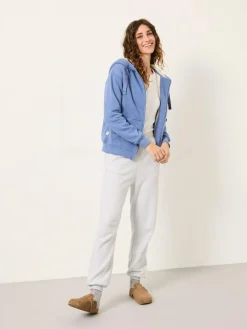 Clearance Fat Face FatFace Amy Borg Lined Zip Through Hoodie Pale Blue