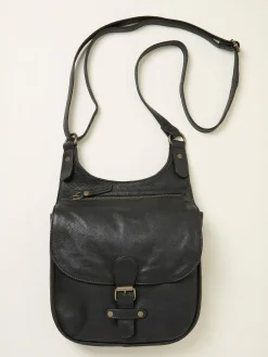 Outlet Fat Face FatFace Anna Oiled Crossbody Bag Black