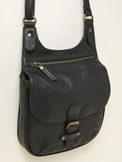 Outlet Fat Face FatFace Anna Oiled Crossbody Bag Black