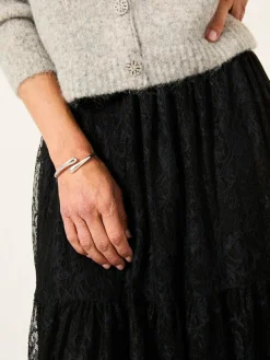 Fat Face FatFace Annie Black Lace Midi Skirt