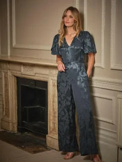 Outlet Fat Face FatFace Azalea Dark Navy Petite Jacquard Jumpsuit