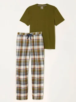 Fat Face FatFace Beale Khaki Green Check Pyjama Set^ Pyjamas