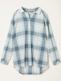 Discount Fat Face FatFace Bessie Light Blue Check Shirt
