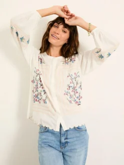 Fat Face FatFace Betsie Ivory Embroidered Blouse^Women Blouses & Shirts