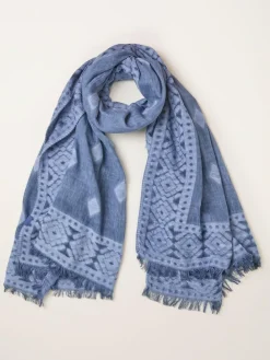 Fat Face FatFace Blue Jaquard Scarf^Women Hats, Gloves & Scarves|Hats, Gloves & Scarves