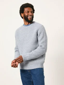 Fat Face FatFace Bourton Light Blue Knitted Crew Neck Jumper^ Knitwear|Knitwear