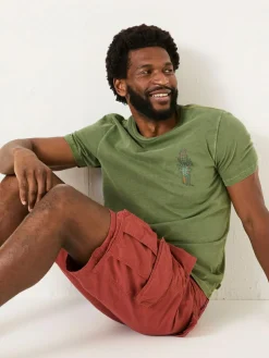 Online Fat Face FatFace Bude Dark Red Cargo Shorts