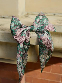 New Fat Face FatFace Burgundy Red Japanese Rose Hair Bow