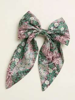 New Fat Face FatFace Burgundy Red Japanese Rose Hair Bow