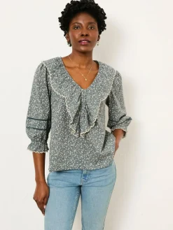 Discount Fat Face FatFace Carly Blouse Blue Ditsy