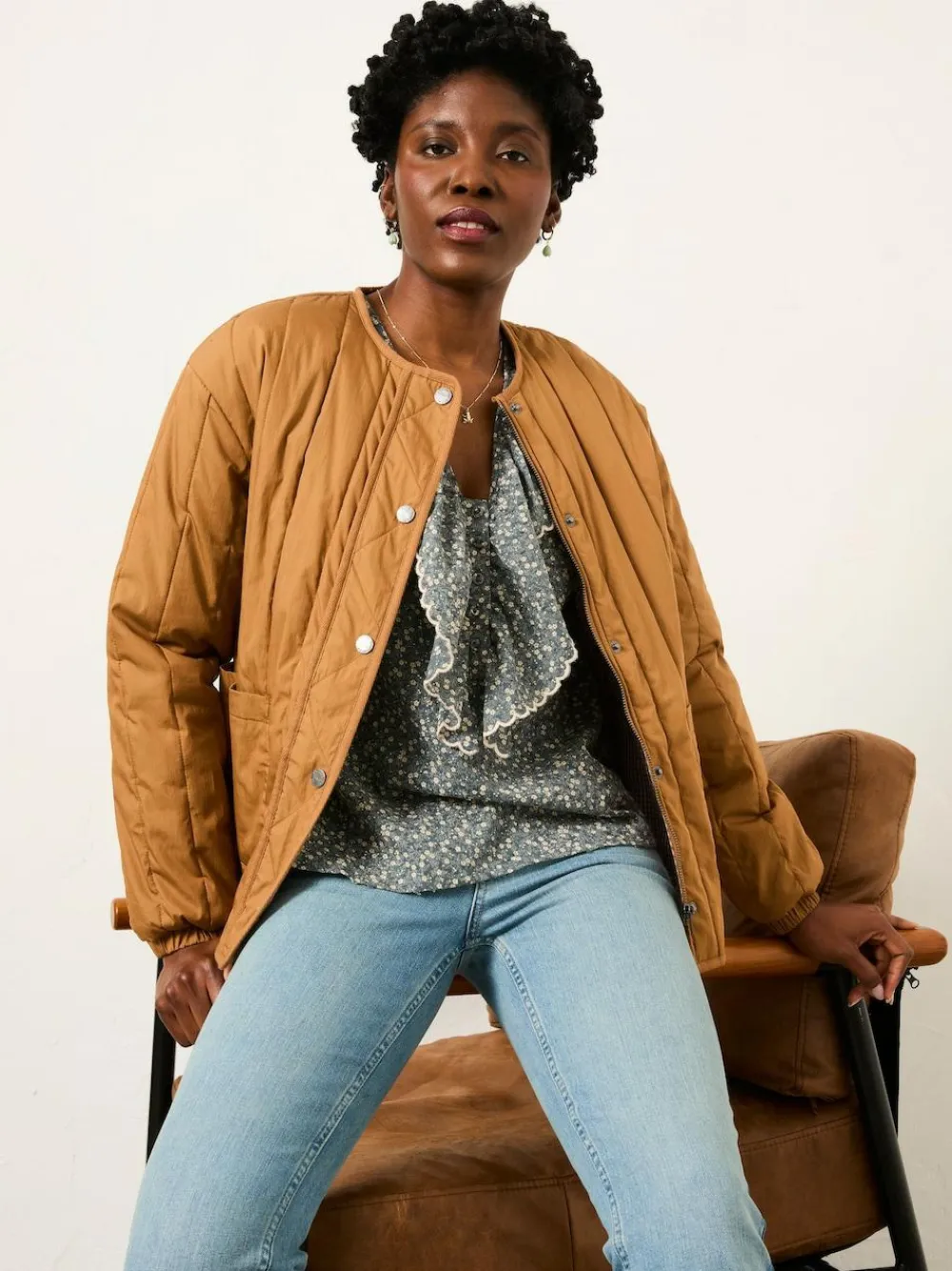 Discount Fat Face FatFace Carly Blouse Blue Ditsy