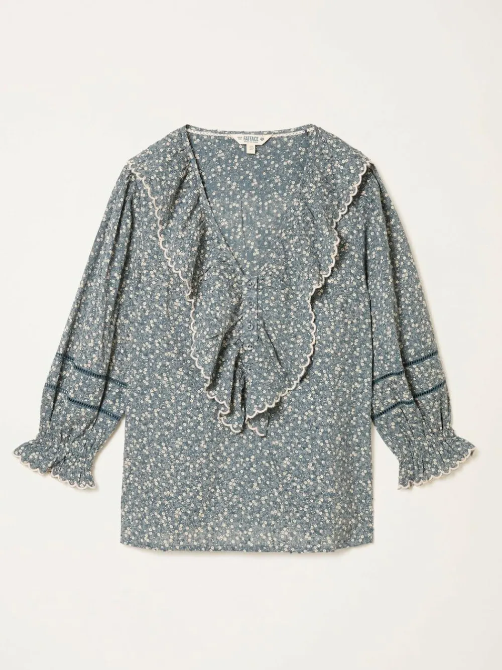 Discount Fat Face FatFace Carly Blouse Blue Ditsy