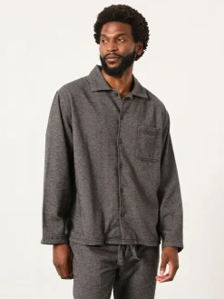 New Fat Face FatFace Charcoal Grey Brushed Twill Pyjama Shirt