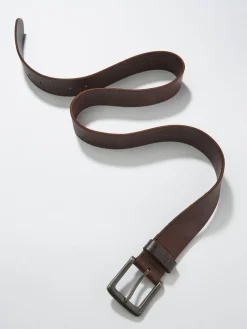 Fat Face FatFace Chocolate Brown Italian Leather Belt