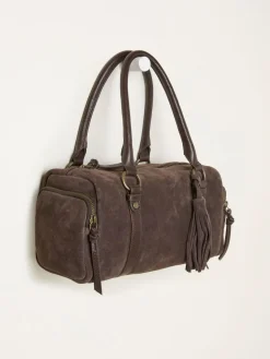 Fat Face FatFace Chocolate Brown Suede Bowling Bag^Women Bags