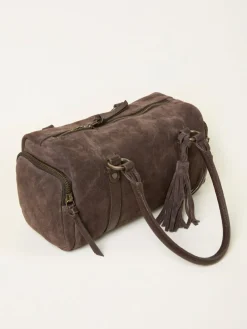 Fat Face FatFace Chocolate Brown Suede Bowling Bag^Women Bags