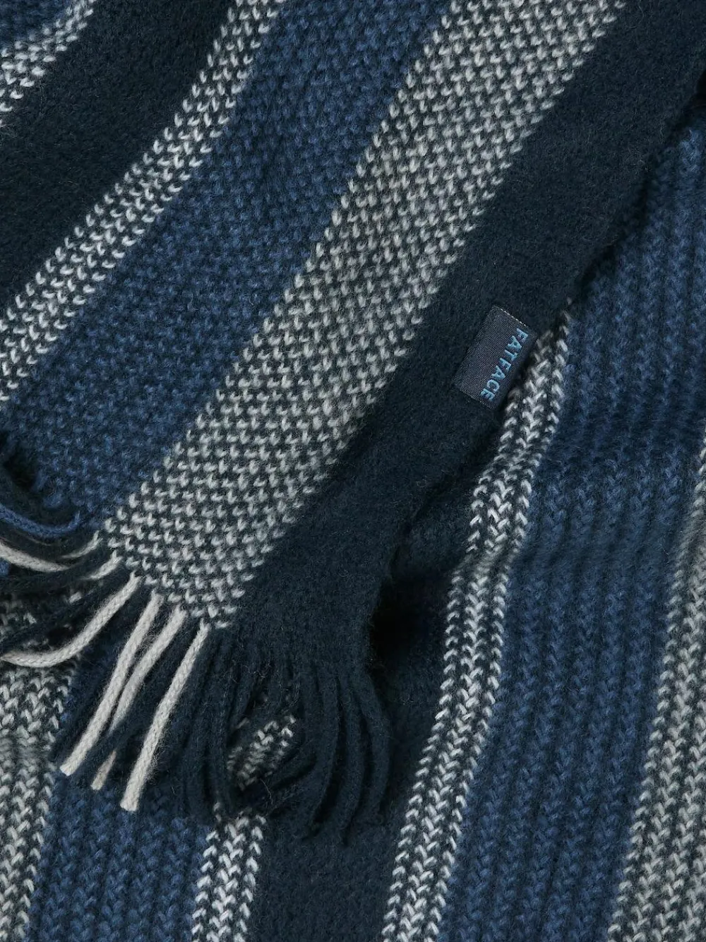 Outlet Fat Face FatFace Chris Navy Textured Scarf
