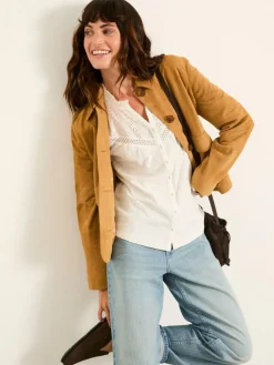 Sale Fat Face FatFace Claire Broderie Top Ivory