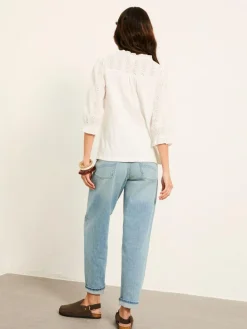 Sale Fat Face FatFace Claire Broderie Top Ivory