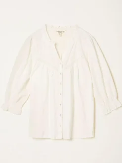 Sale Fat Face FatFace Claire Broderie Top Ivory