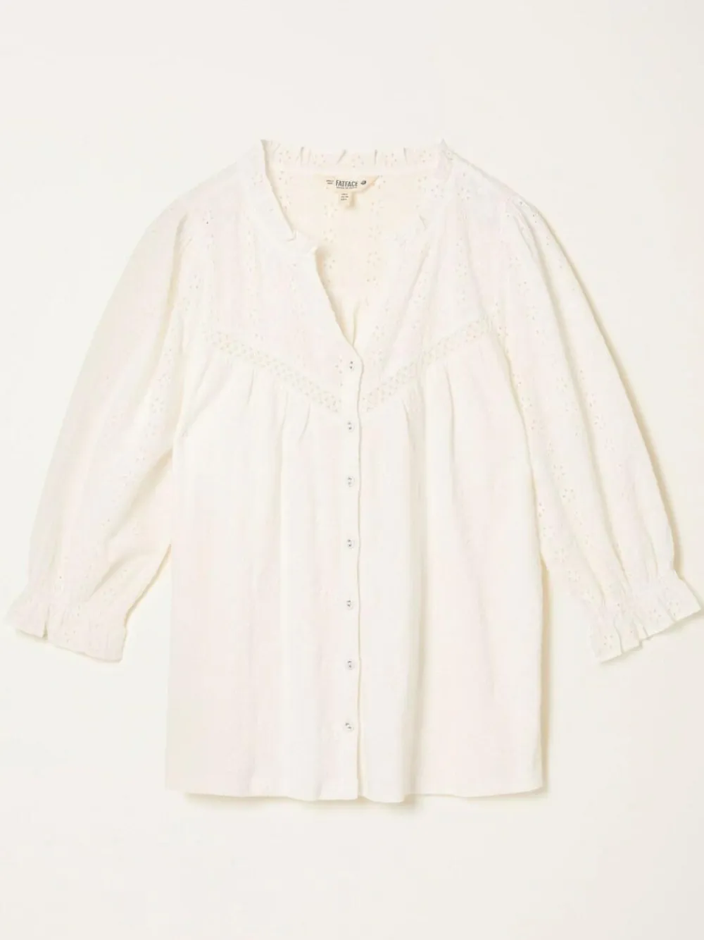 Sale Fat Face FatFace Claire Broderie Top Ivory