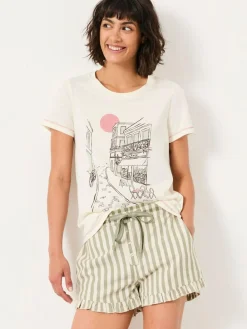 Discount Fat Face FatFace Cream Scenic Graphic T Shirt