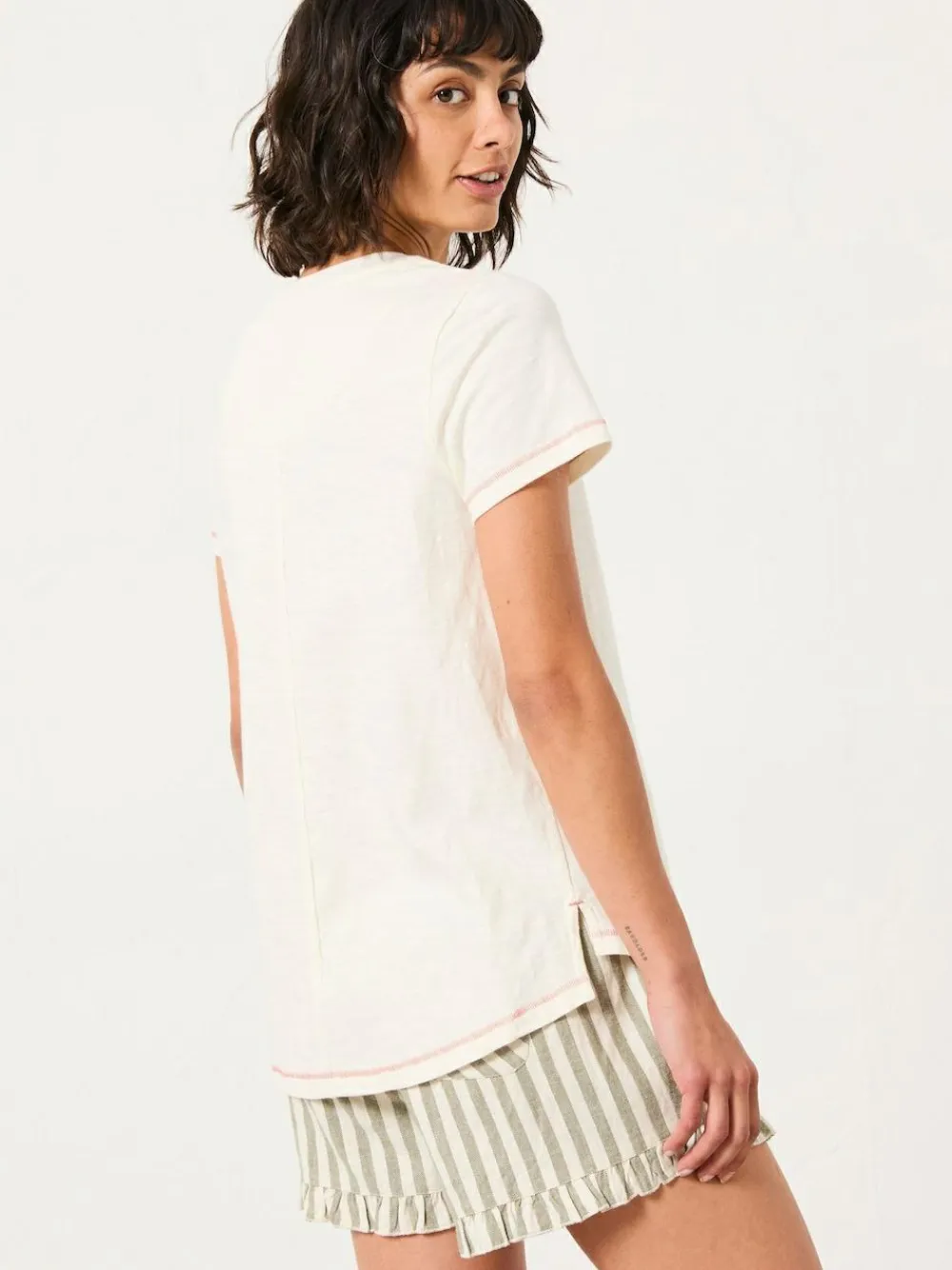 Discount Fat Face FatFace Cream Scenic Graphic T Shirt