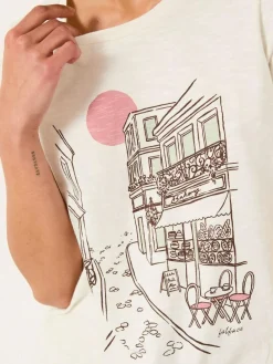 Discount Fat Face FatFace Cream Scenic Graphic T Shirt