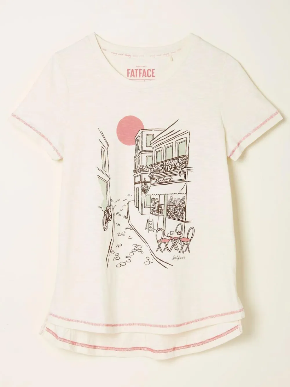 Discount Fat Face FatFace Cream Scenic Graphic T Shirt
