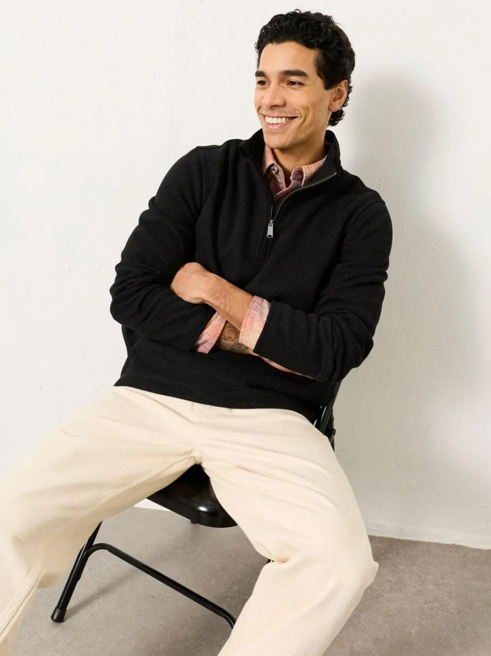 Sale Fat Face FatFace Dalton Black Fleece Sweat