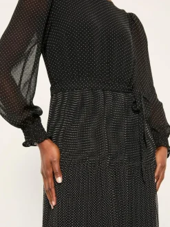 Online Fat Face FatFace Darcy Black Pin Spot Darcy Midi Dress