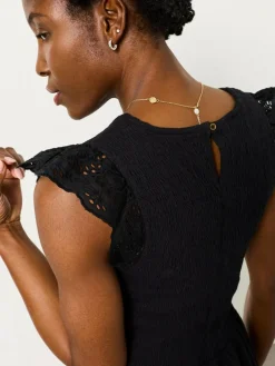 Discount Fat Face FatFace Demi Black Petite Jersey Midi Dress