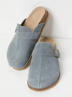 Discount Fat Face FatFace Elda Suede Clogs Blue