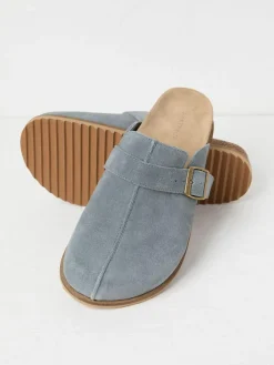 Discount Fat Face FatFace Elda Suede Clogs Blue