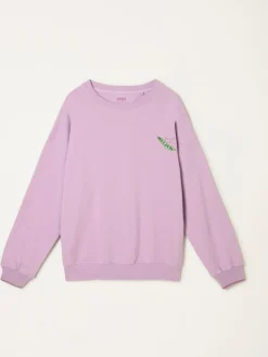 Clearance Fat Face FatFace Emily Lilac Purple Sweet Pea Graphic Crew Sweat