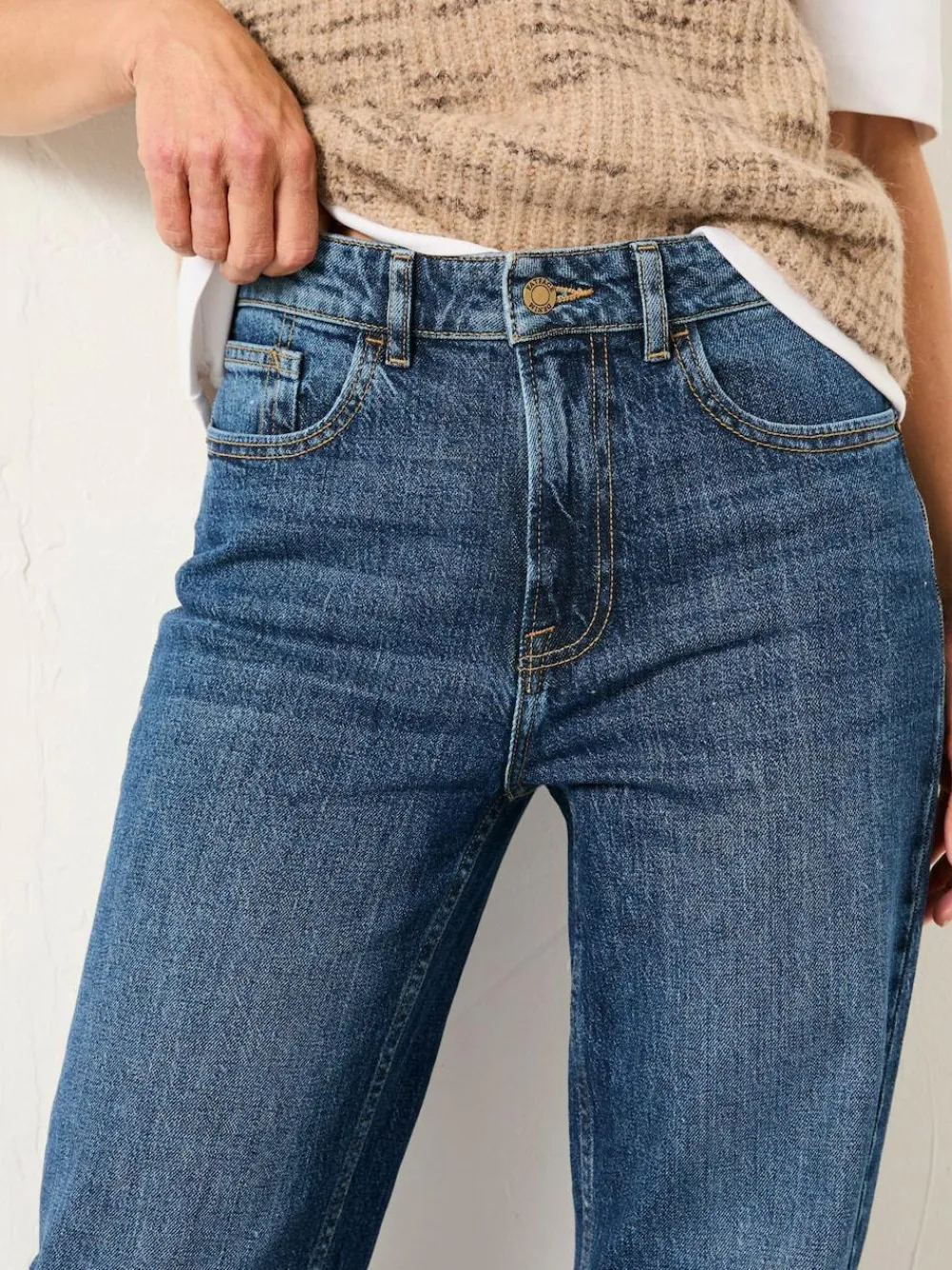 Discount Fat Face FatFace Filby Relaxed Straight Jeans Blue Denim