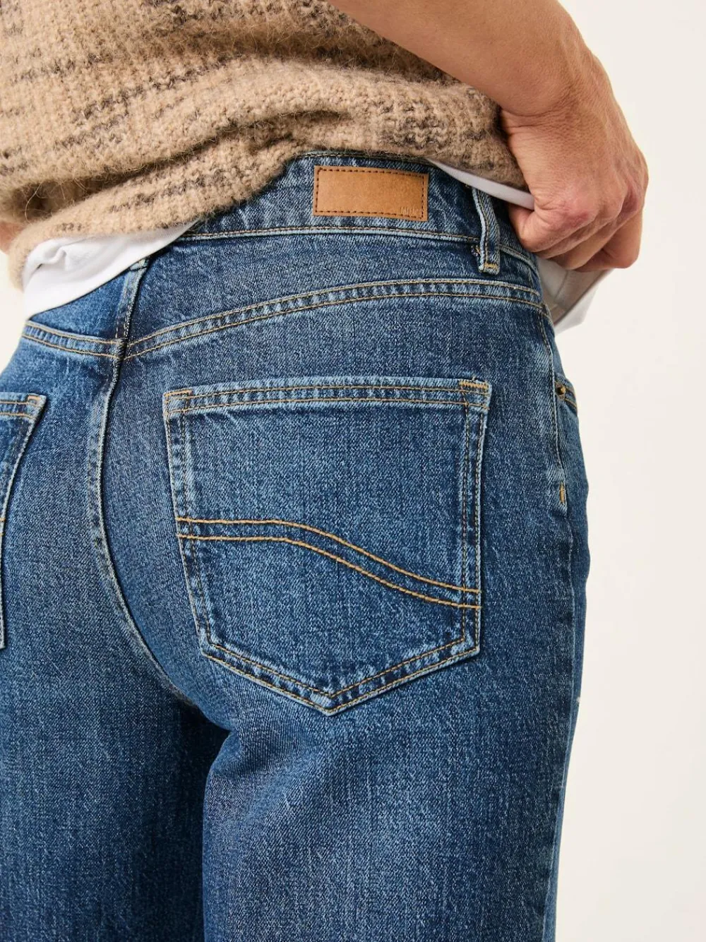 Discount Fat Face FatFace Filby Relaxed Straight Jeans Blue Denim