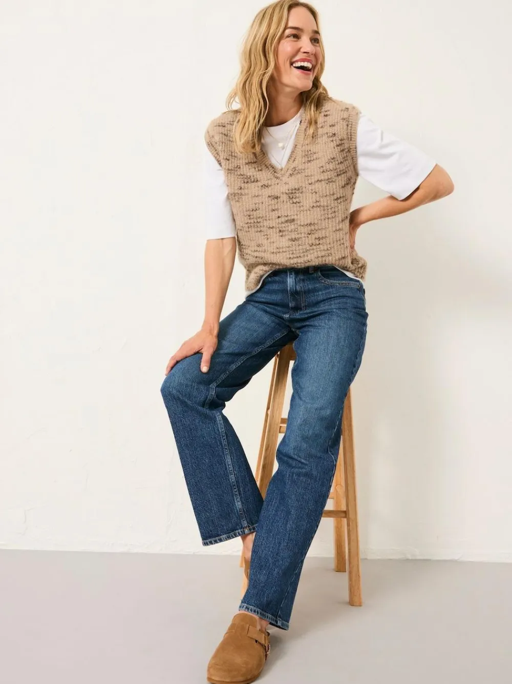 Discount Fat Face FatFace Filby Relaxed Straight Jeans Blue Denim