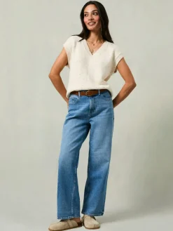 Outlet Fat Face FatFace Filby Light Wash Relaxed Straight Jeans